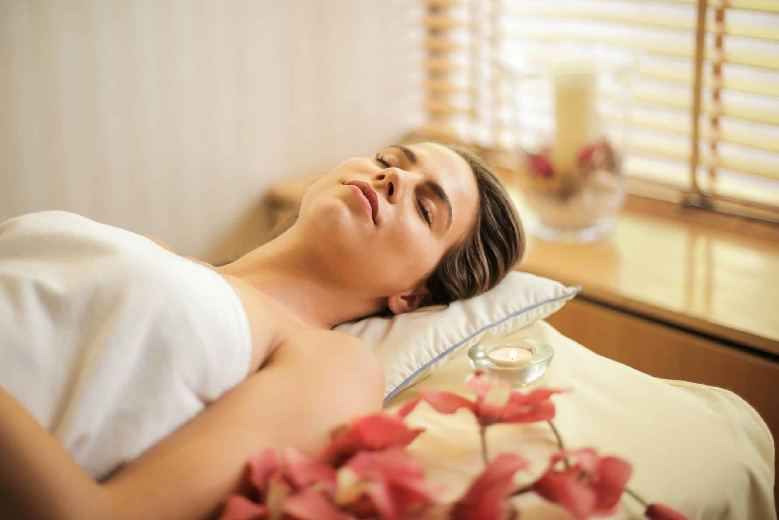 Portrait of a Woman reciving a Massage - Aromatherapy