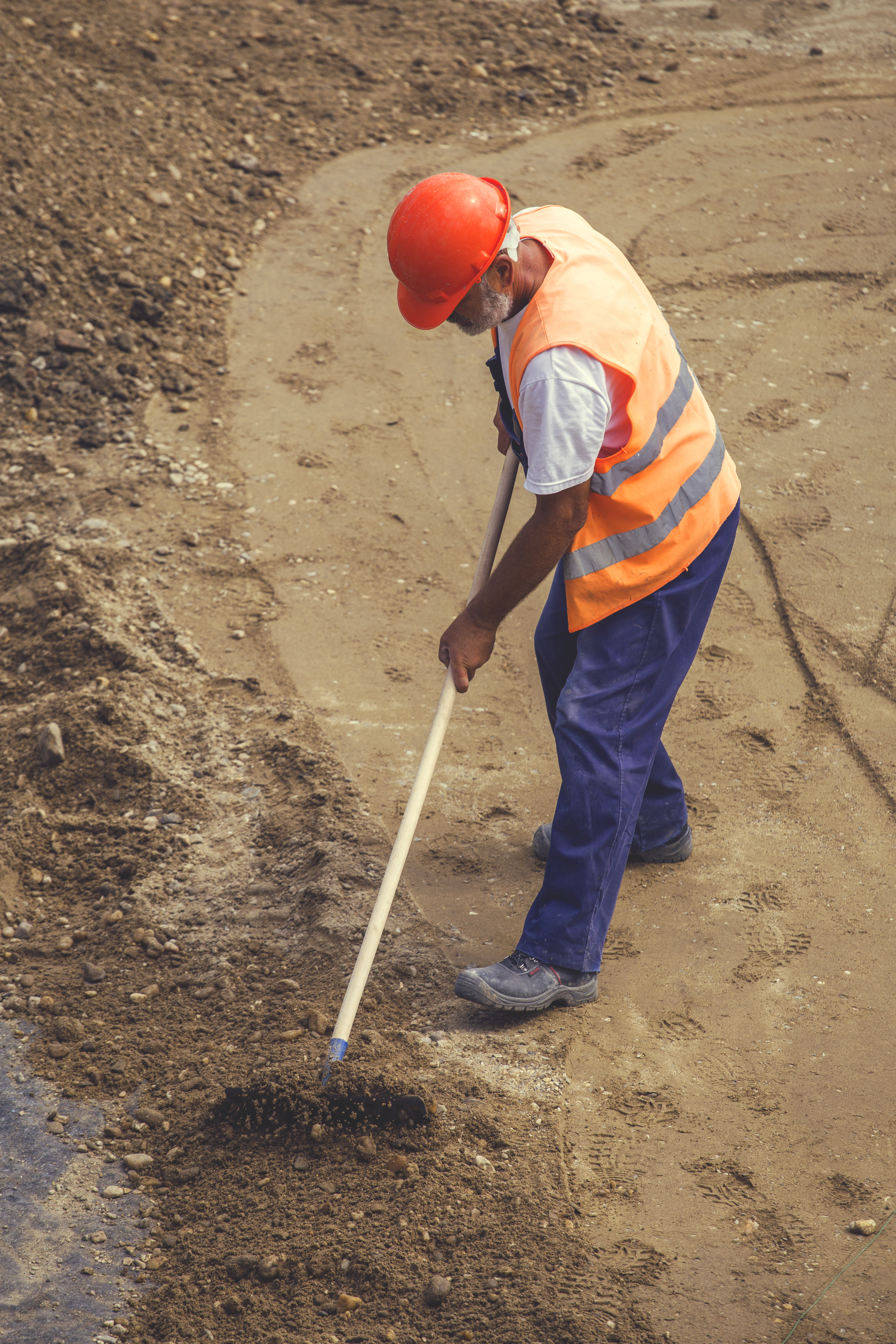 Portrait of a Builder worker cleaning