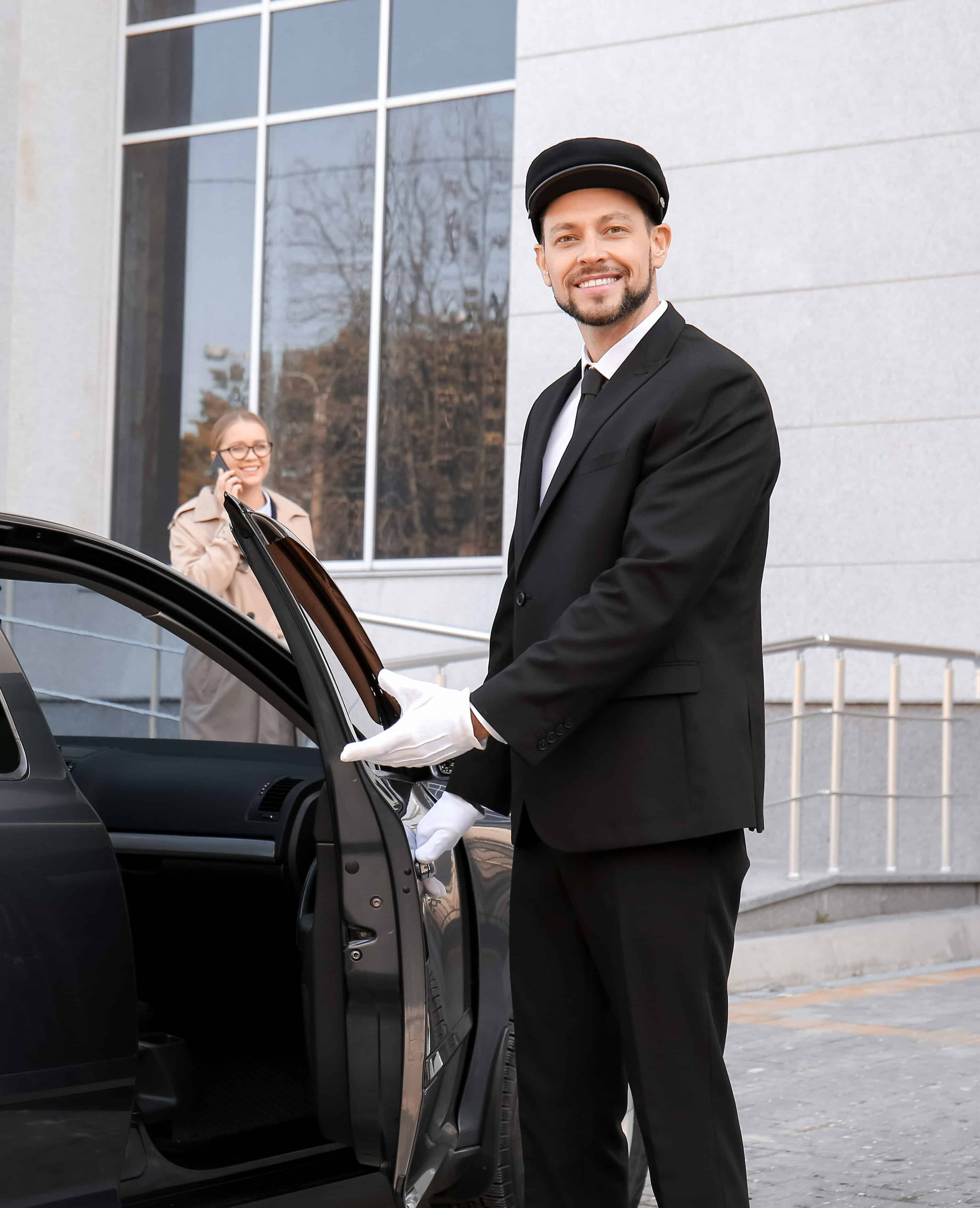 Limo Hire opening door of luxury car