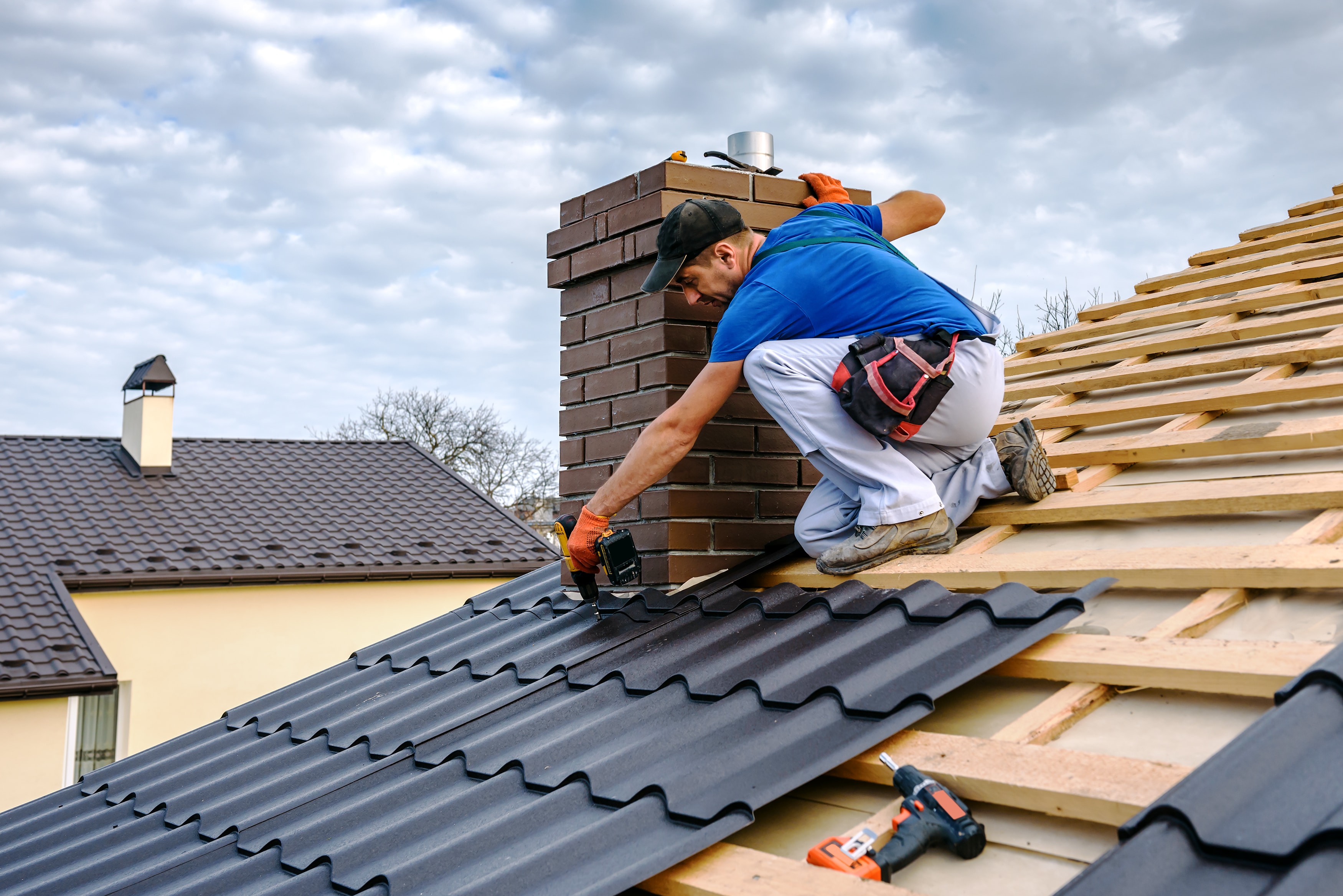 Portrait of a Man reparing a chimney